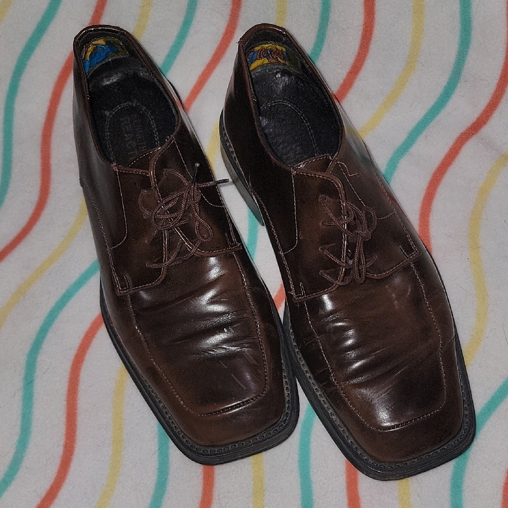 Size 9.5 Kenneth Cole Reaction Dark Brown Men's Oxfords